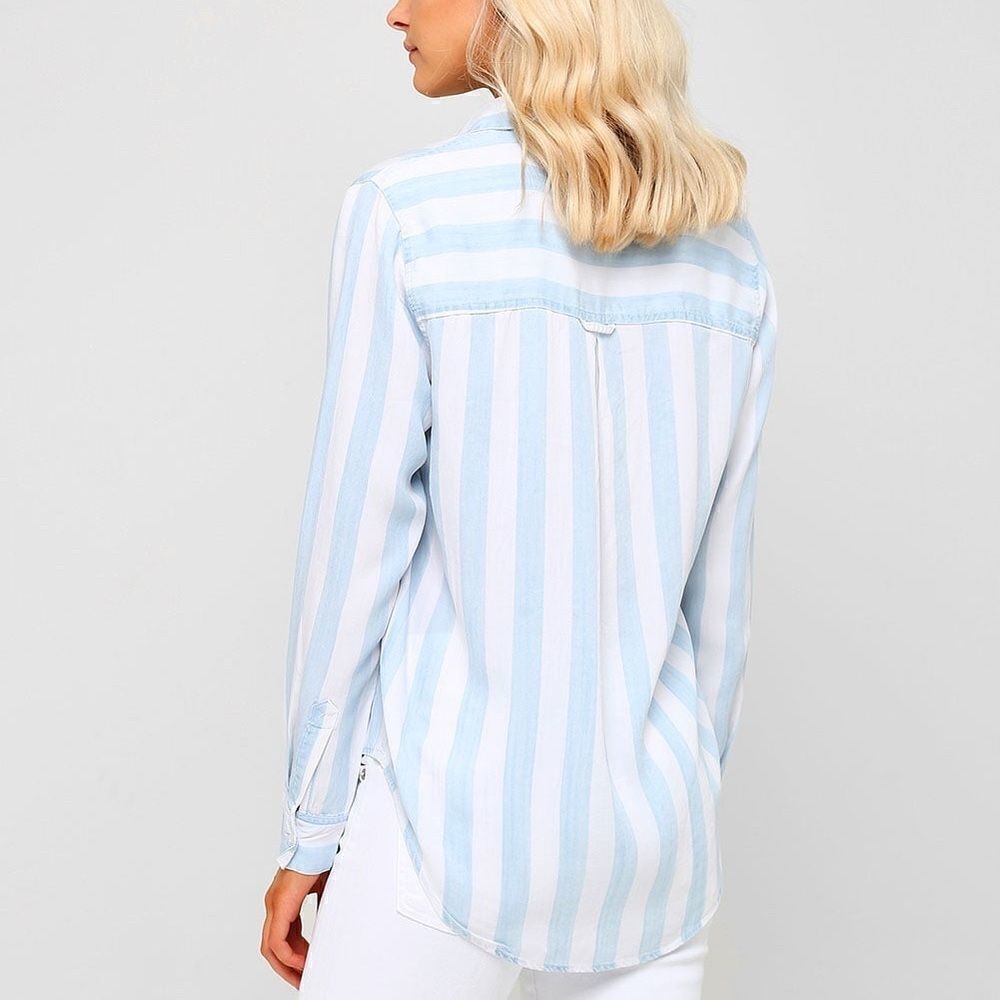 Rails Uli Block Stripe Lace Up Pullover Blouse Xs - image 3